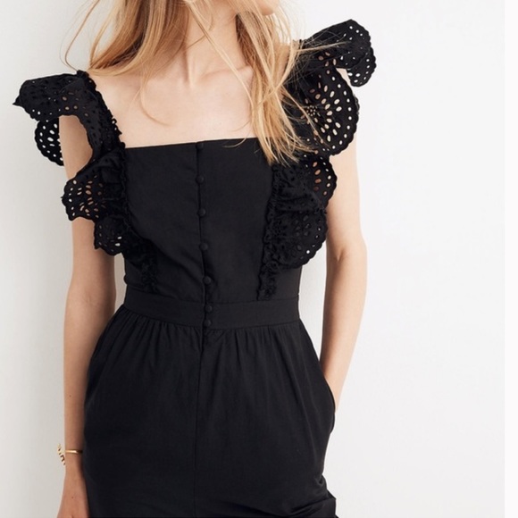 Madewell Eyelet Frilled-Strap Jumpsuit - Picture 2 of 11